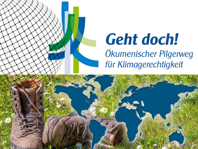 Bild: Logo Ökumenischer Klimapilgerweg 2021, Montage: KIP