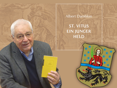 Pfarrer Albert Damblon, Buchcover, Stadtwappen, Collage: KIP