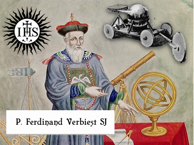 Jesuit Ferdinand Verbiest und sein automobiles Gefährt, Collage: KIP