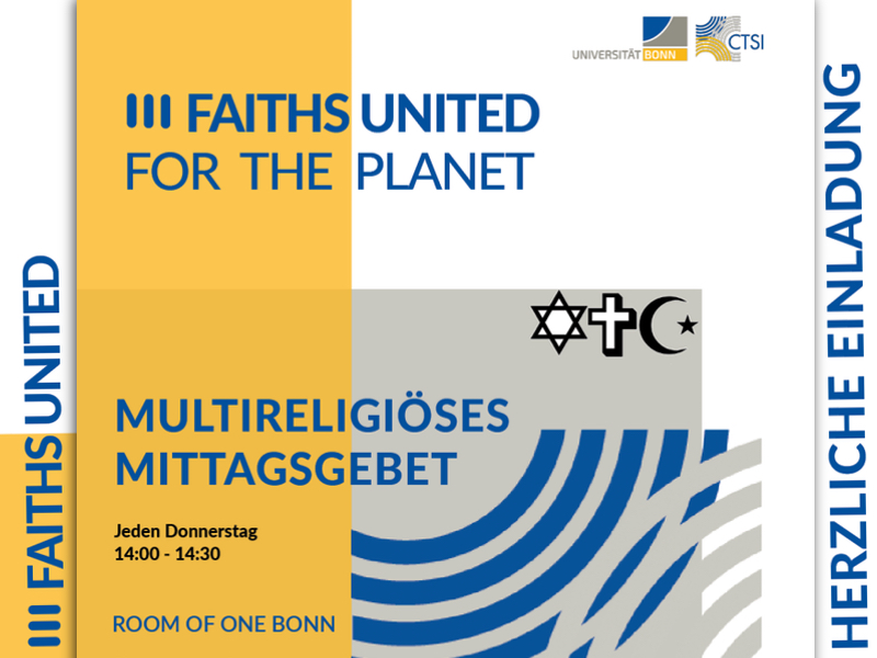 Plakat: „Faiths United for the planet“ Plakat: „Faiths United for the planet“